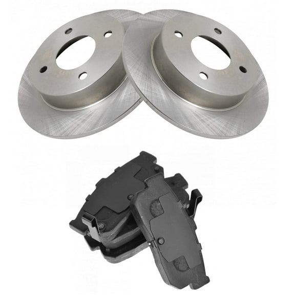 TRQ Rear Brake Pad & Rotor Kit Brake Pads Brake Rotor Semi-Metallic Fits Select 1991-2001 INFINITI G20 1993-2001 Nissan Altima 2000-2001 Sentra