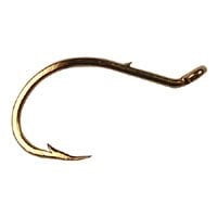 Mustad 9263A Beak Salmon Egg, Shank With Slice, Reversed, Up Eye Classic Hook - Gold - 10 Per Pack