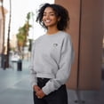 thumbnail image 4 of Dalix Cappuccino Embroidered Fleece Relaxed Boxy Fit Long Sleeve Crewneck Sweatshirt Womens in Heather Gray S Small, 4 of 5