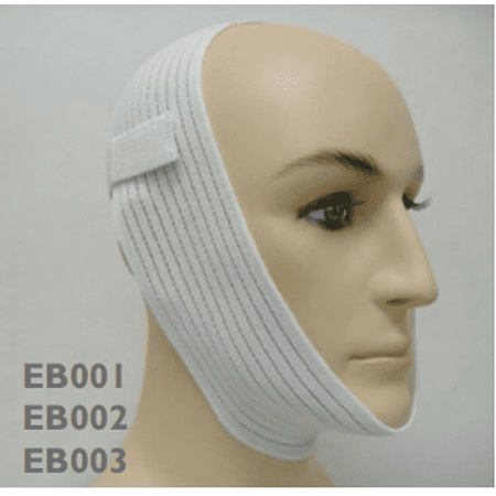 Chin Strap Premium Adjustable, White, w/Back Strap