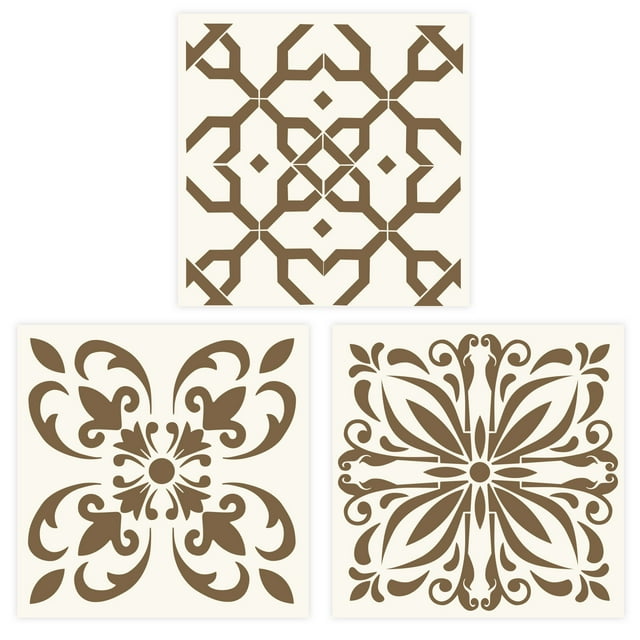 Bewildely Paquete de 3 Plantillas de pintura Hollow Hotel Bar Sala de estar Dormitorio Decoración de piedra Stencil Art Crafts DIY Fabricación de Decoración del hogar Bewildely BFH000589-00