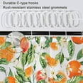 thumbnail image 5 of Orange Shower Curtain, Summer Fruits Shower Curtain for Bathroom Waterproof Fabric Green Leaves Shower Curtain Set with Hooks, 72x84 Inch, 5 of 6