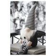 thumbnail image 5 of Set of 2, 4.3x3.5x23.5" Fabric Sitting Black Gnome with Plaid Hat, Holiday Decoration, 5 of 9