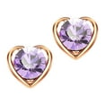 thumbnail image 2 of Fiaya Women Crystal Zircon Heart-Shaped Jewelry Set, Simple Elegant Necklace Earrings Ring Bracelet Set of 5, Jewelry Accessories for Women Gift (Gold-Light Purple), 2 of 3