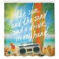 thumbnail image 3 of Ambesonne Saying Shower Curtain, Tropical Beach Surfboard, 69"Wx84"L, Multicolor, 3 of 3