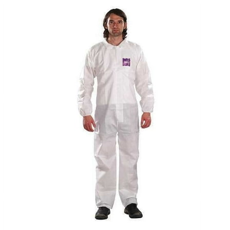 Microchem Collared Coverall,Serged,XL,PK25 WH15-S-92-100-05