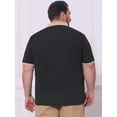 thumbnail image 3 of DARING DIVA Men's Contrast Collar Short Sleeves Breathable Polo Shirts 6XL Black, 3 of 7