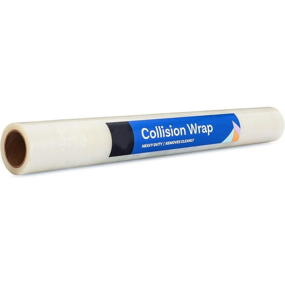 36 inch x 200 feet, Clear Collision Wrap for Car Windows & Damaged Vehicles, Self-Adhesive Broken Window Cover Film