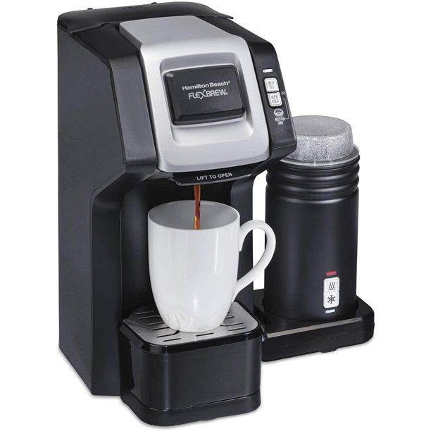 Hamilton Beach FlexBrew SingleServe Coffee Maker with Milk Frother