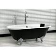 thumbnail image 3 of Aqua Eden VBTND663013NB1 66-Inch Cast Iron Oval Double Ended Clawfoot Tub (No Faucet Drillings) in Black/White/Polished Chrome, 3 of 13