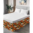 thumbnail image 4 of Thanksgiving Bed Skirt Queen Size 16 Inch Drop, Green Orange Pumpkin Fall Plant Sunflower Black Wrap Around Dust Ruffle Bedskirts, Wrinkle & Fade Resistant Easy Fit Bedskirt with Adjustable Elastic, 4 of 8