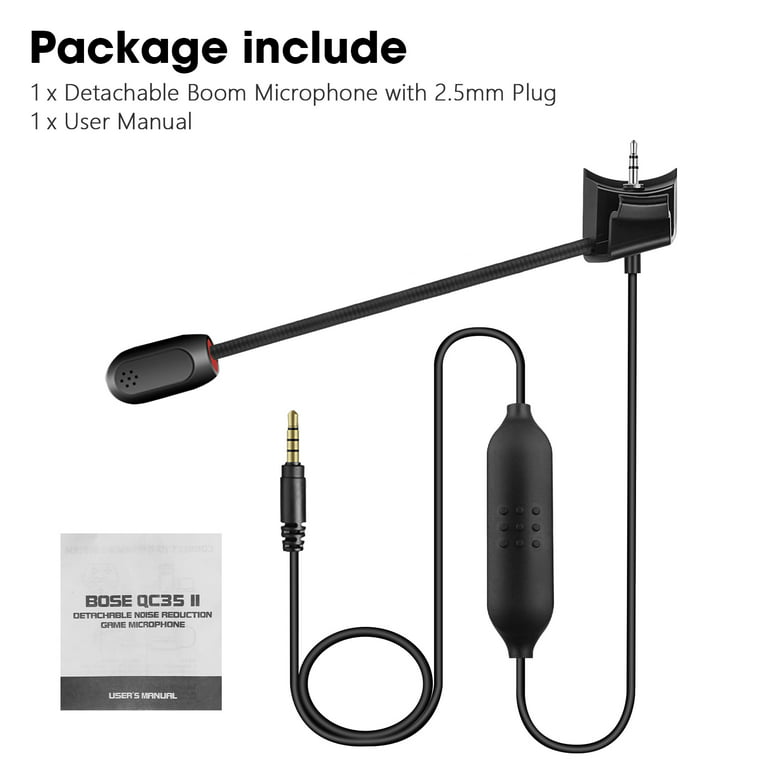 noget Myre låg Boom Microphone Cable Compatible with Bose_ QuietComfort 35 (QC35) & Quietcomfort  35 II (QC35 II) Headphones with Volume Control & Mute Switch for PC,  Laptop, PS4 PS5 Xbox One Controller - Walmart.com