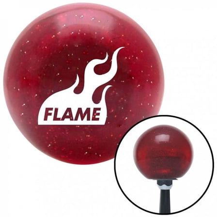 American Shifter 50569 White Flame Icon Red Metal Flake Shift Knob with M16 x 1.5 Insert Shifter Auto Brody
