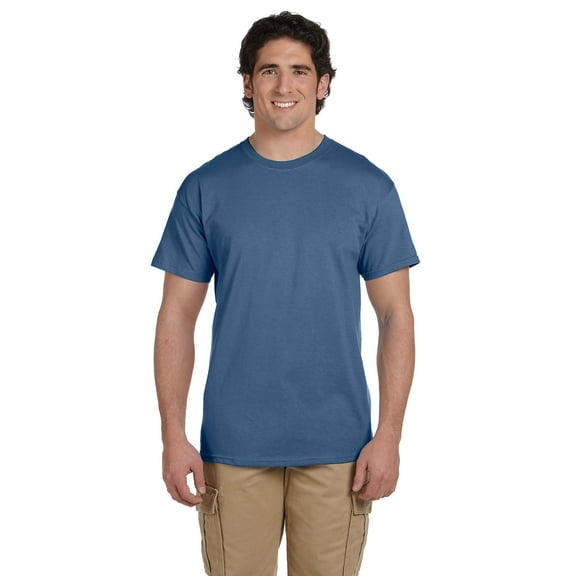 Gildan Ultra Cotton T-Shirt - G200 6oz., Heather Indigo, L, Pack Of 2, Men's T-Shirt