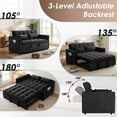 thumbnail image 5 of Vinform 55" 3 in 1 Convertible Sleeper Sofa Bed, Pull Out Loveseat Couch with Storage Pocket, Black, 5 of 6