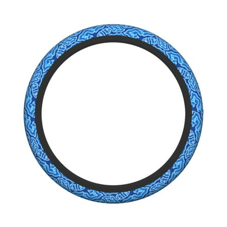 XMXY Car Steering Wheel Cover, Abstract Blue Cloud Non-Slip Jeep Truck Universal Elastic Steering Wheel Protector 15 inch
