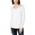 thumbnail image 2 of I.N.C Womens Zipper Detail Basic T-Shirt, White, X-Large, 2 of 2