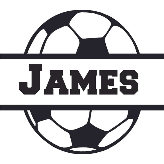 Soccerball Soccer Team Sports Customized Wall Decal - Custom Vinyl Wall Art - Personalized Name - Baby Girls Boys Kids Bedroom Wall Decal Room Decor Wall Stickers Decoration Size (40x40 inch)