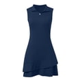 thumbnail image 6 of Wdgfv Women's Sleeveless Zip Front Tennis Dress Built-In Shorts Athletic Summer Casual Comfortable Stretch Lightweight Solid, 6 of 7