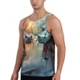 thumbnail image 2 of Pofeuu White And Red Storm Dragon Print Men's Workout Tank Tops Sleeveless Muscle Gym Shirt Quick Dry-3X-Large, 2 of 7