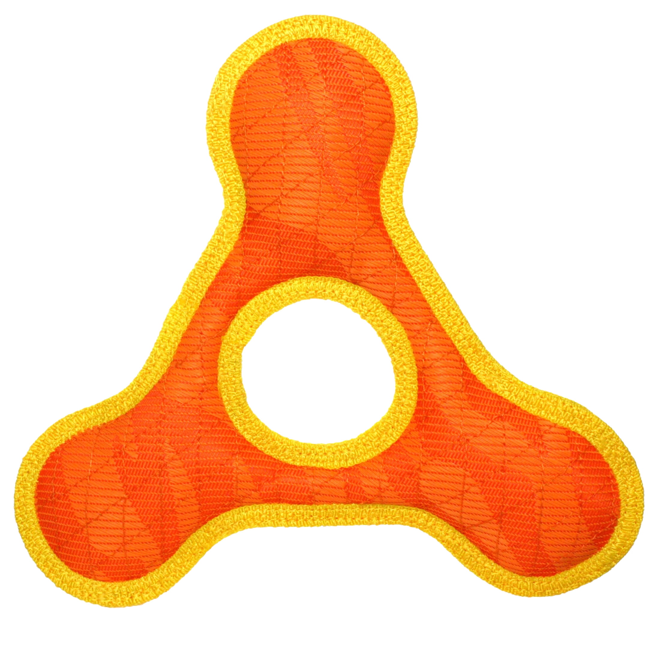 DuraForce TriangleRing Tiger Orange-Yellow Durable Woven Mesh Fiber Squeaky Dog Toy