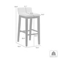 thumbnail image 5 of Annikah Modern Transitional Wood Bar Height Kitchen Bar Stool in Putty Brown Finish with White Boucle Fabric Upholstered Seat - Set of 3, 5 of 5