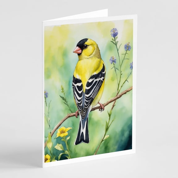 Carolines Treasures DAC7435GCA7P 5 x 7 in. American Goldfinch Greeting Cards - Pack of 8