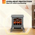 thumbnail image 2 of TopComfy Electric Fireplace Stove Heater with Realistic Log Set Flame Effect Freestanding Design Adjustable Heat Settings for Living Room Bedroom, Gray, 2 of 6