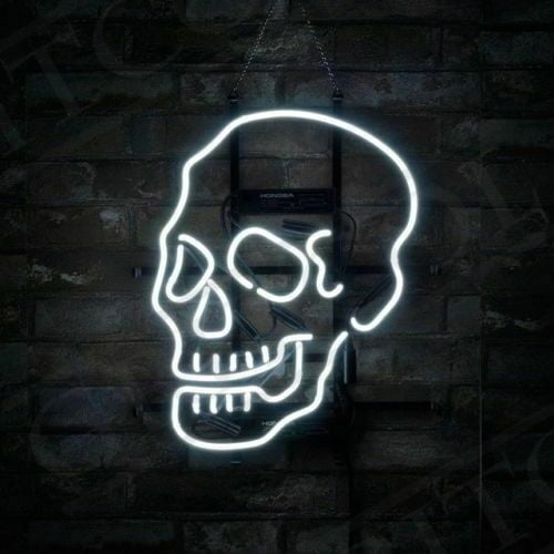 Style Hauted Skull Skeleton Neon Sign Lamp Light Pub Acrylic Bar With Dimmer 