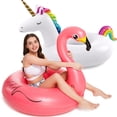 thumbnail image 1 of Flotadores inflables para piscina Jasonwell con forma de unicornio y flamenco, paquete de 2, 1 of 9