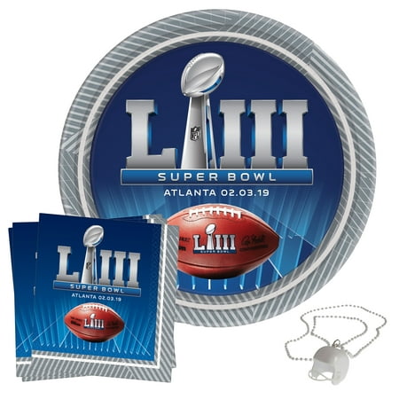 Superbowl 2019 Basic 80pc 24 Guest Party Tableware Set, White (Super Bowl 2019 Best Moments)