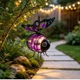 thumbnail image 2 of Brixlen Light purple Solar Wrought Iron Bee Hanging Light, Waterproof LED Garden Ornament Lamp, Solar Powered Hanging Decor for Yard Patio Porch Tree Outdoor Decorations, 2 of 4