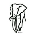 thumbnail image 2 of Augustine, Jodi 19x24 White Modern Wood Framed Museum Art Print Titled - Inked Safari II-Elephant, 2 of 4