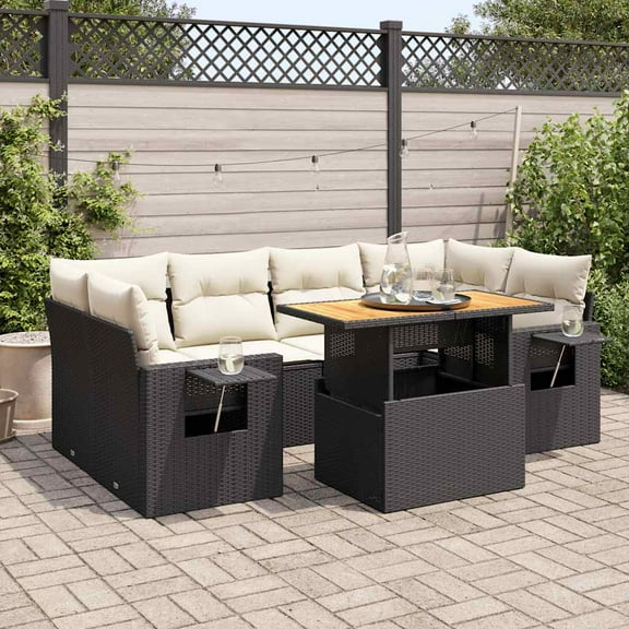vidaXL Garden Sofa Set Black