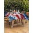 thumbnail image 4 of 60x120 Inch Outdoor Tablecloth with Umbrella Hole Zipper Rectangle American Flag Tie-dye Rectangular Tablecloths Outside Waterproof Blue Red Ombre Abstract Art Patio Table Cover for Picnic Party, 4 of 8