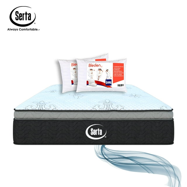Colchón Matrimonial Serta Memory Foam 2 Almohadas Bleden Standart