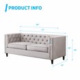 thumbnail image 2 of Modern 77''w 3 Seater Deep Seat sofa, Upholstered Velvet Sofa Couch with Tufted Button, Furniture for Living Room/Small Spaces, Grey, 2 of 9