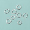 thumbnail image 3 of 12 piezas de conector de cable de anillo de salto de giro ovalado de plata hallazgos DIY fabricación de joyas, pulido de plata simple, 3 of 5