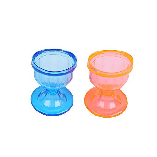 Blue Colored Eye Wash Cups for Effective Eye Cleansing with Storage Container Eye Shaped Rim Snug Fit Set of 2 