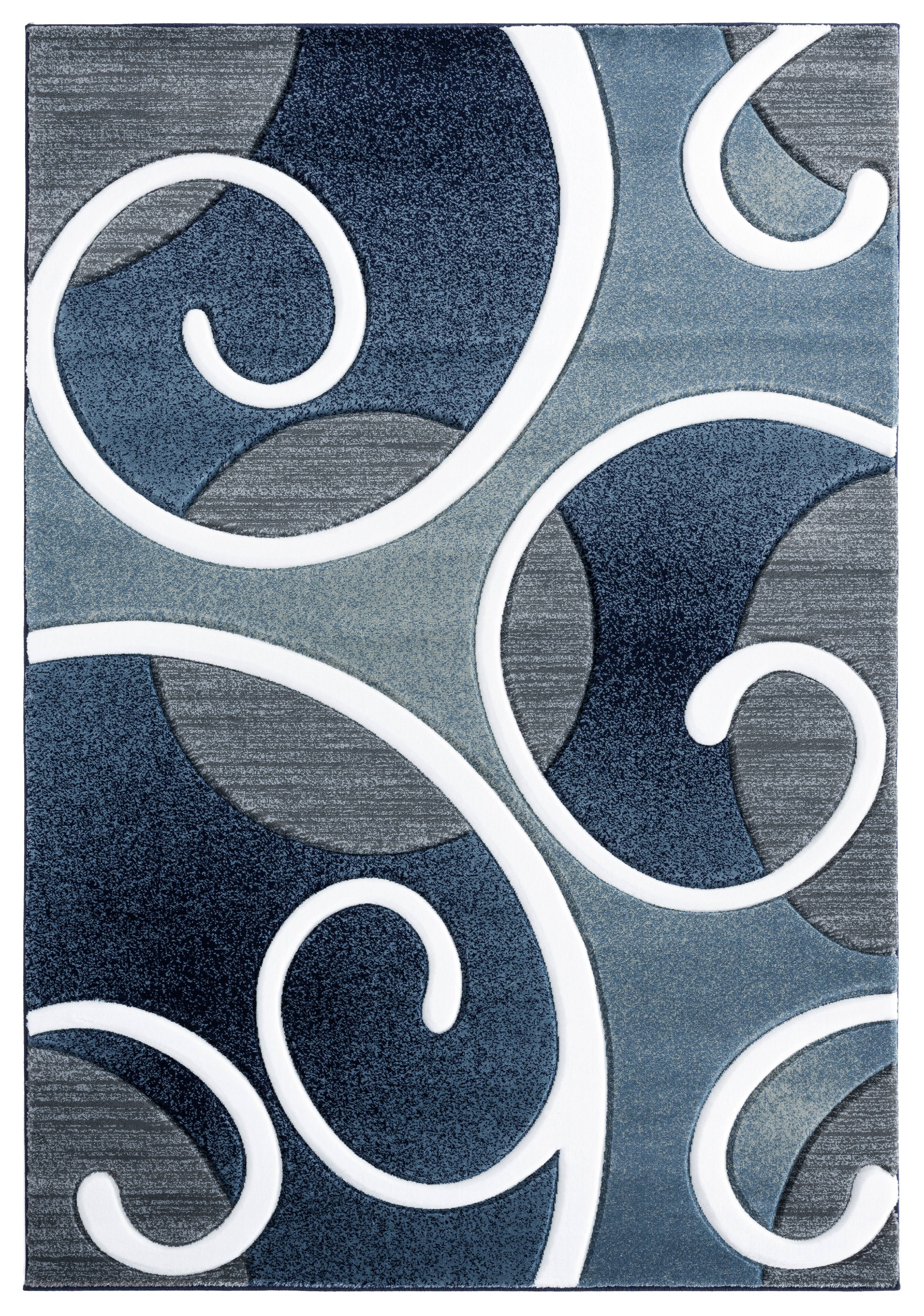 United Weavers Drachma Salona Contemporary Paisley Runner Rug, Navy, 2'7" x 7'4"