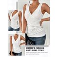 thumbnail image 6 of ZXSXSY Womens Cross Over V Neck Sleeveless Cutout Ruched Tank Top, 6 of 7