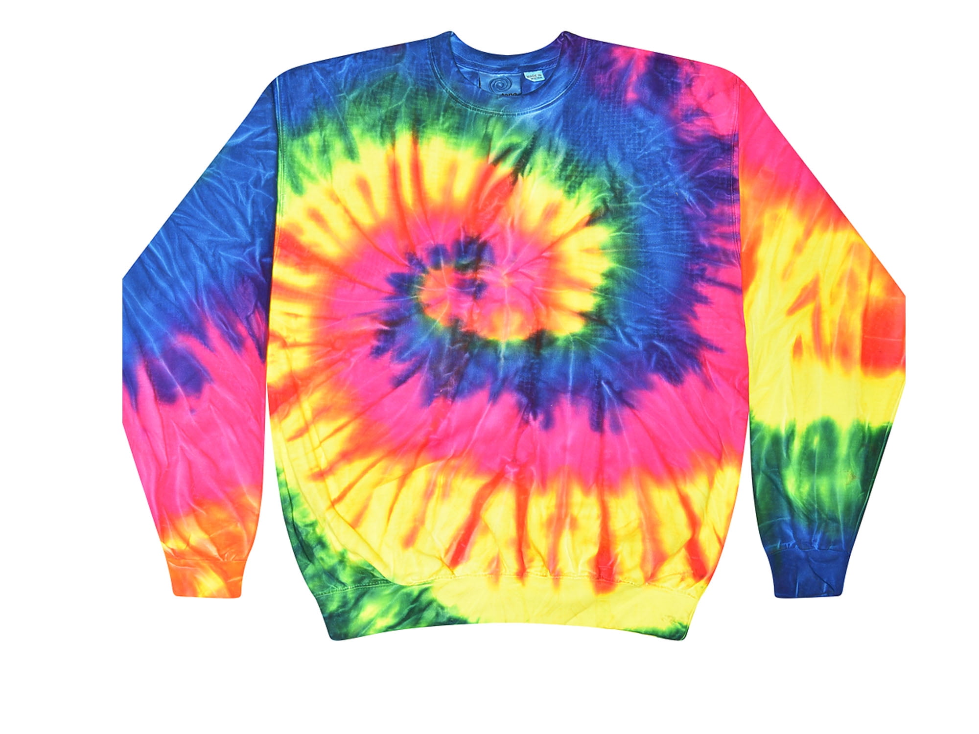 TieDye Crew Neck Sweatshirt Adult Colortone Men Sizes S to 3XL Unisex