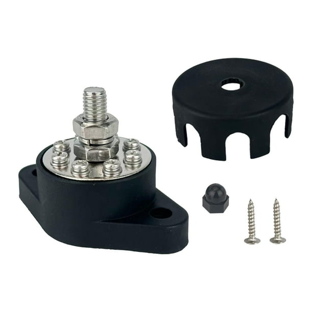Bloque de distribución de energía 160A 12VDC DC48V Bloque de conexión marina para industria M8 negro