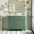 thumbnail image 2 of Dasun 36" Bathroon Vanity with Resin Sink Combo Set,Modern Freestanding Single Bathroom Cabinet with 4 Drawers & 2 Cabinets,Storage Cabinet for Bathroom, Solid Wood Frame Vanity Set, Green, 2 of 5