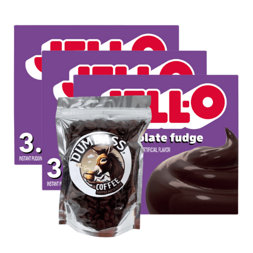 Instant Pudding & Pie Filling Mix 3.9 oz Box (Pack of 3) (Chocolate Fudge) with D.A Coffee Beans