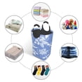 thumbnail image 5 of Waterproof Collapsible Laundry Hamper, Vintage Floral Pattern Aluminum Handle Laundry Bag Storage Basket, 50L, 5 of 6