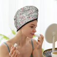 thumbnail image 3 of Yiaed Fairy Floral Print Hair Cap with Button,Coral Fleece Hair Towel Wrap for Women Wet Hair,Quick Dry Turban for Wet Hair Long Thick Hair, 3 of 5