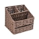 thumbnail image 1 of Caja de pañuelos con tres compartimentos, organizador duradero, dispensador de pañuelos faciales Marrón, 1 of 7