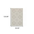 thumbnail image 5 of HomeRoots 8' x 10' Gray and Ivory Geometric Stain Resistant Indoor Outdoor Area Rug, 5 of 10
