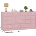 thumbnail image 2 of 2025 New 12 Drawer Dresser for Bedroom, 61 Inch Wood Dresser with Power Outlet, Wide Chest of Drawers for Living Room, Hallway, Tall Dressers with Smooth Metal Rail, Large Storage, 2 of 7